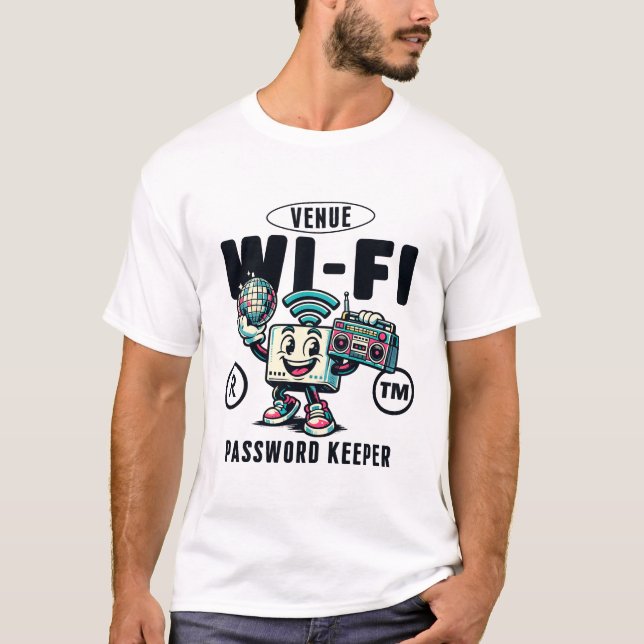 Camiseta Protetor de senha de wi-fi de local (Frente)