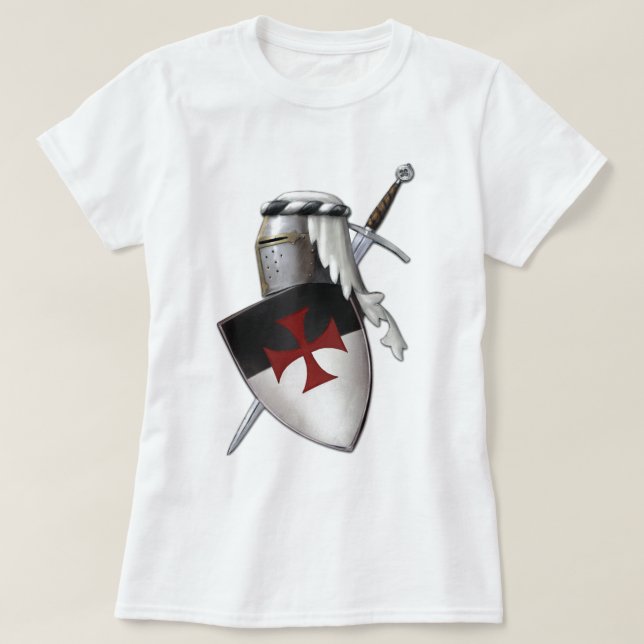 Camiseta Protetor de Templar dos cavaleiros (Frente do Design)