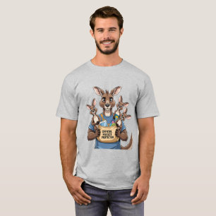 Camiseta Protetor Kangaroo Pocket - Pai animal T-Shi engraç