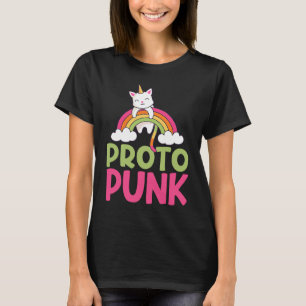 Camiseta Proto Punk Colorido Arco-íris Gato Unicórnio Uniga