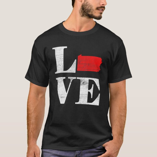 Camiseta Proud America Citizen State Flag Land Map Love Pen (Frente)