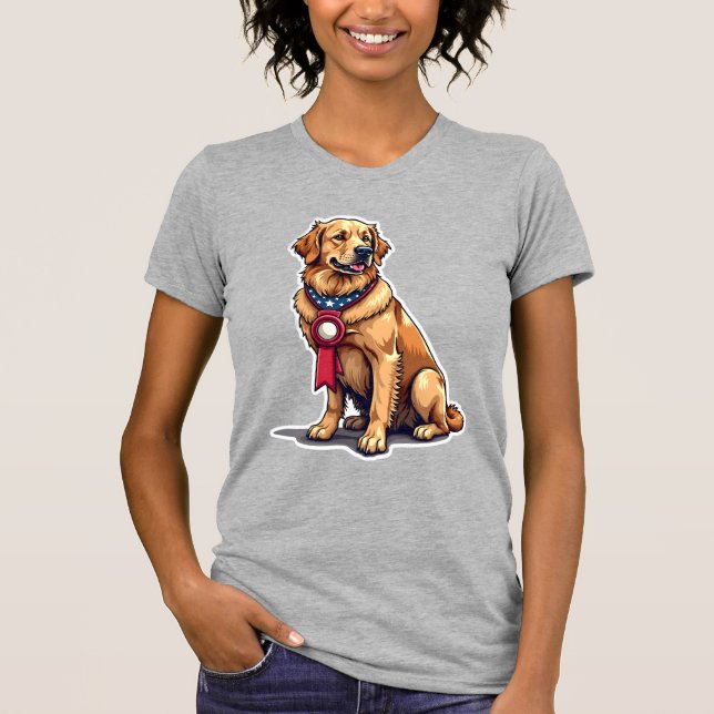 Camiseta Proud American Golden Retriever Vintage Tee 4 (Frente)