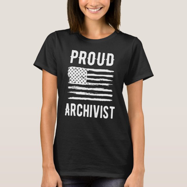 Camiseta Proud Archivist Profession American Flag (Frente)
