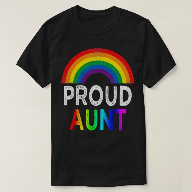 Camiseta proud aunt lgbt (Frente do Design)