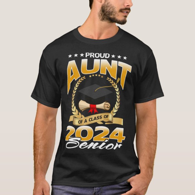 Camiseta Proud Aunt Of A Class Of 2024 Senior (Frente)