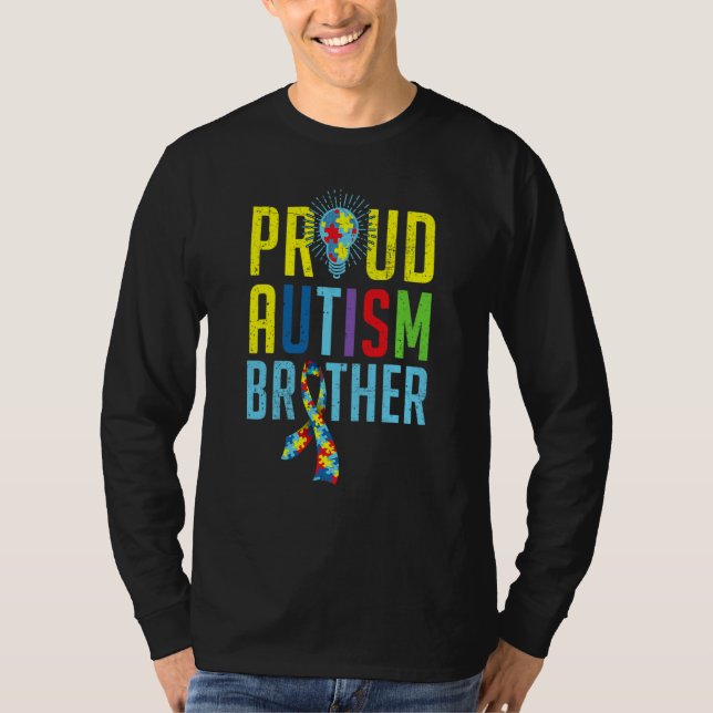 Camiseta Proud Autism Brother Sibling Autism Awareness Day (Frente)