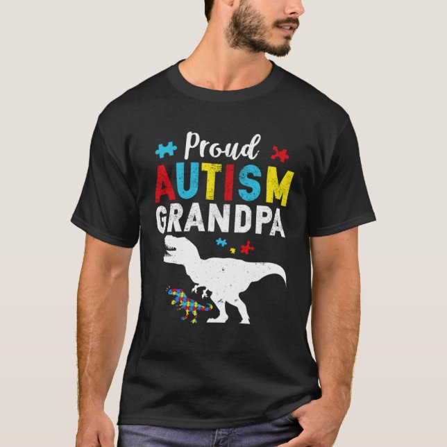 Camiseta Proud Autism Grandpa Family Matching Autism Awaren (Frente)
