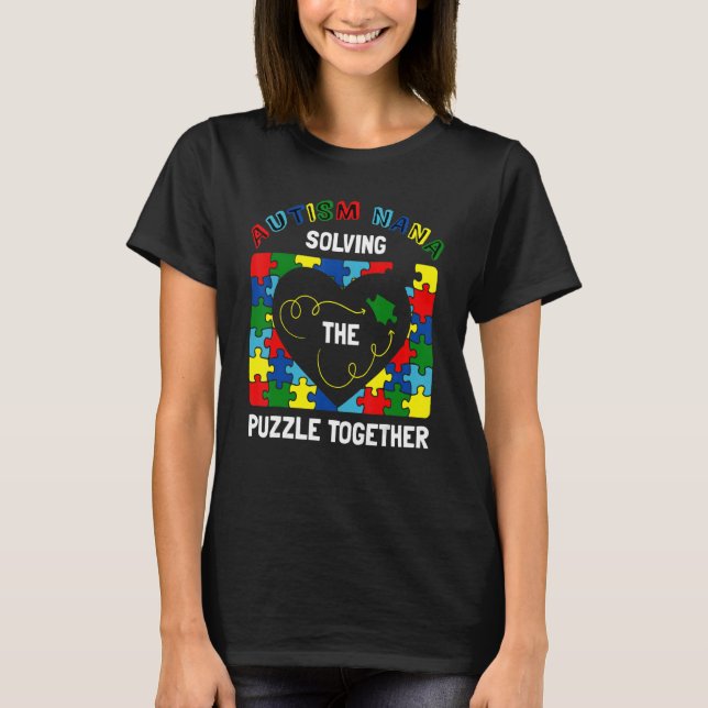 Camiseta Proud Autism Nana Solving Puzzle Together Autism A (Frente)