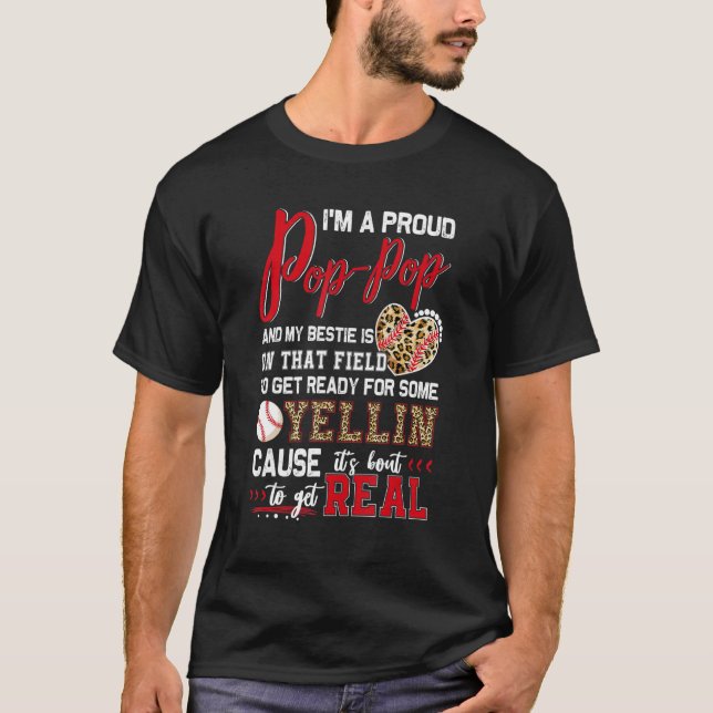 Camiseta Proud Baseball Pop Pop Baseball Family Matching (Frente)