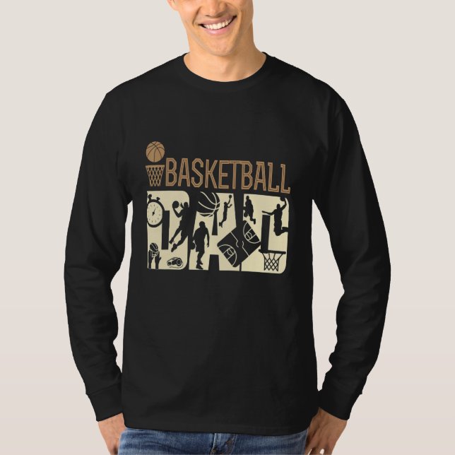 Camiseta Proud basketball dad daddy father's day  basket dr (Frente)