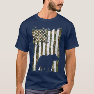 Camiseta Proud Bear Hunter American Flag Bear Hunting Lover