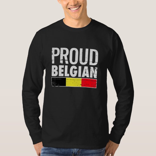 Camiseta Proud Belgian Belgium Flag (Frente)