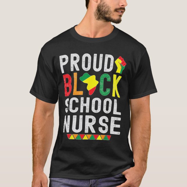 Camiseta Proud Black School Nurse Black History Month For A (Frente)