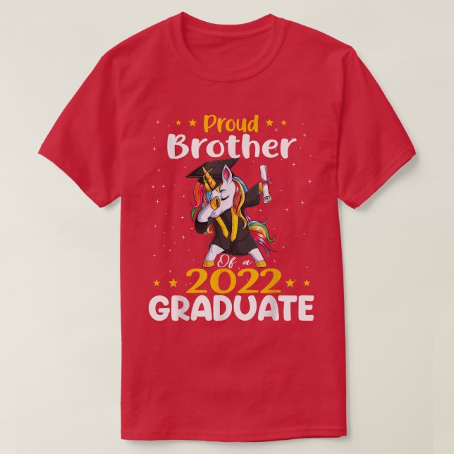 Camiseta Proud Brother 2022 Graduate Unicorn Graduation Cla (Frente do Design)