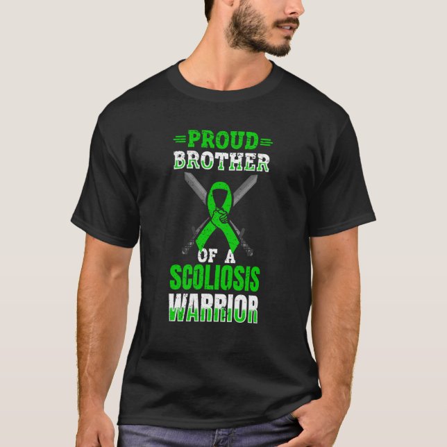 Camiseta Proud Brother Of A Scoliosis Warrior  Scoliosos su (Frente)