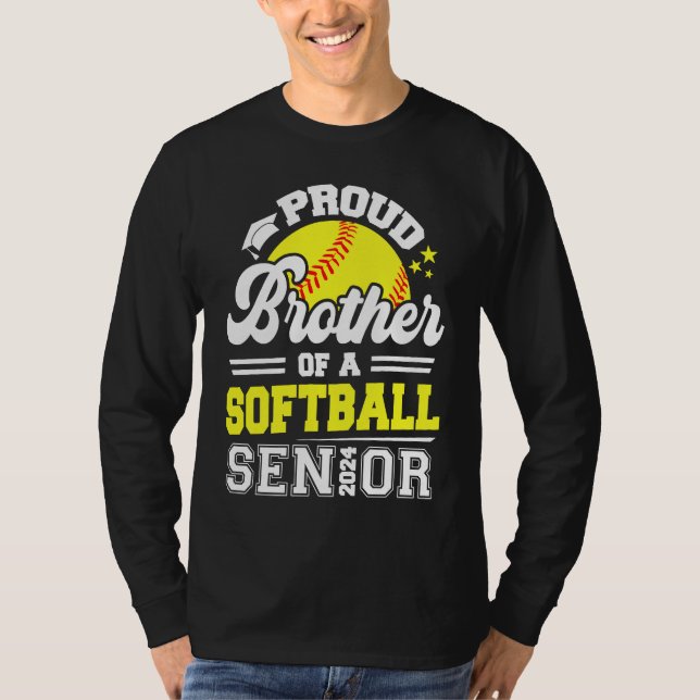Camiseta Proud Brother Of A Softball Senior 2024 Graduate (Frente)