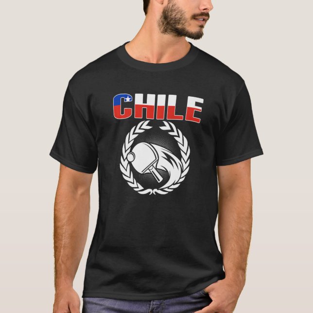 Camiseta Proud Chile Table Tennis  Chilean Ping Pong Suppor (Frente)