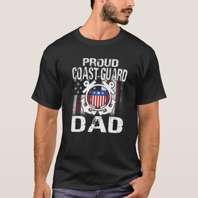 Camiseta Proud Coast Guard Dad Tee U.S Coast Guard Veteran (Frente)