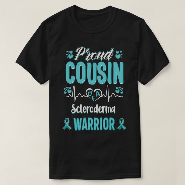 Camiseta proud Cousin Scleroderma warrior awareness ribbon  (Frente do Design)