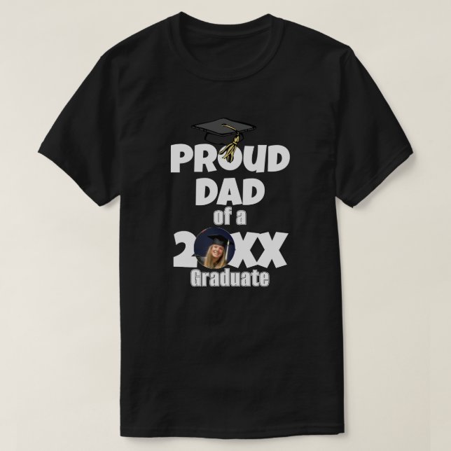 Camiseta Proud Dad of a Graduate Photo Graduation Day  (Frente do Design)