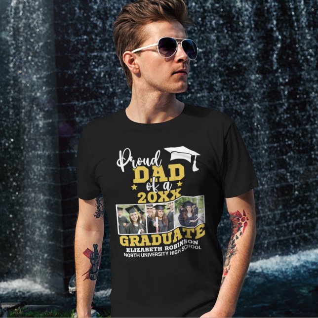 Camiseta Proud Dad of the Graduate Photo collage (Criador carregado)