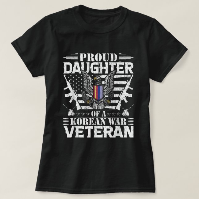 Camiseta Proud Daughter of a Korean War Veteran (Frente do Design)