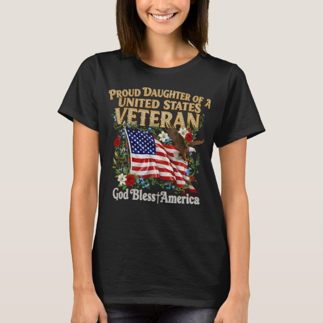Camiseta Proud Daughter of a United States Veteran (Frente)