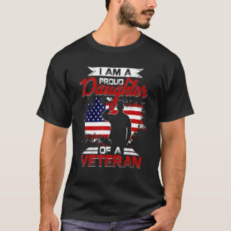 Camiseta Proud Daughter Veteran Nothing Scares Patriotic Ve