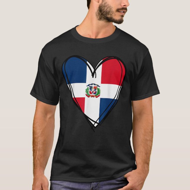Camiseta Proud Dominican Boy Girl Aunt Dad Mama Cool Flag H (Frente)