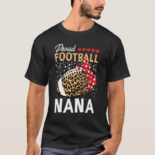Camiseta Proud Football Nana  Women Leopard Game Day Player (Frente)