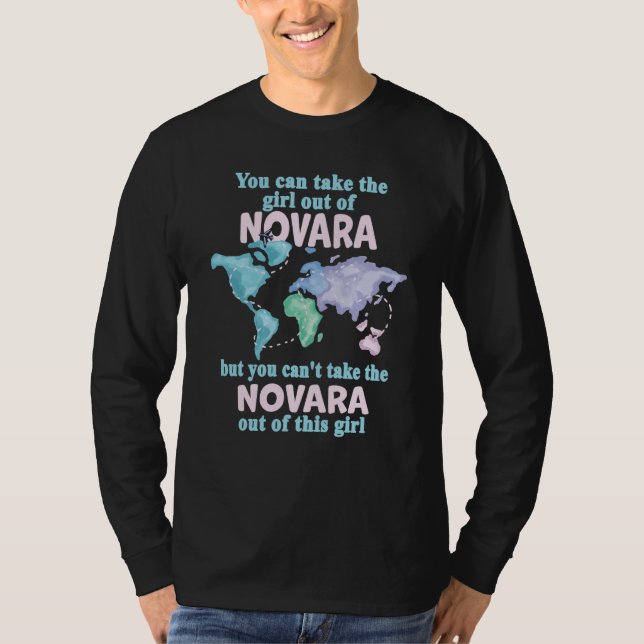 Camiseta Proud Girl From Novara Relocation From Novara (Frente)