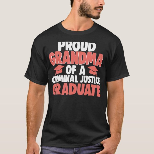 Camiseta Proud Grandma Of Criminal Justice Graduate Women L (Frente)