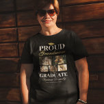 Camiseta Proud Grandmom of the Graduate T-Shirt<br><div class="desc">Graduation grandma t-shirt featuring a graduates mortarboard,  5 photos of your grandchild,  the saying "proud grandmom of the graduate",  their name,  place of study,  and class year.</div>