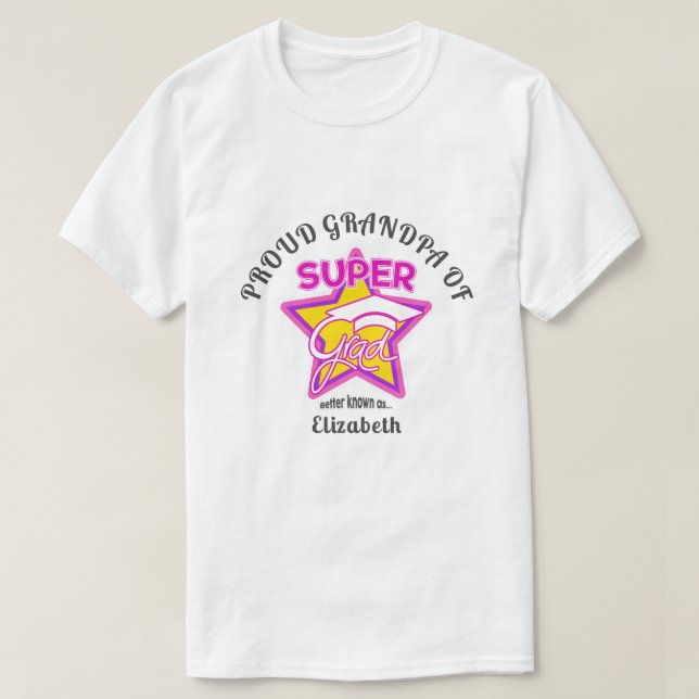 Camiseta PROUD GRANDPA DE Texto Editável A Rosa Super Forma (Frente do Design)