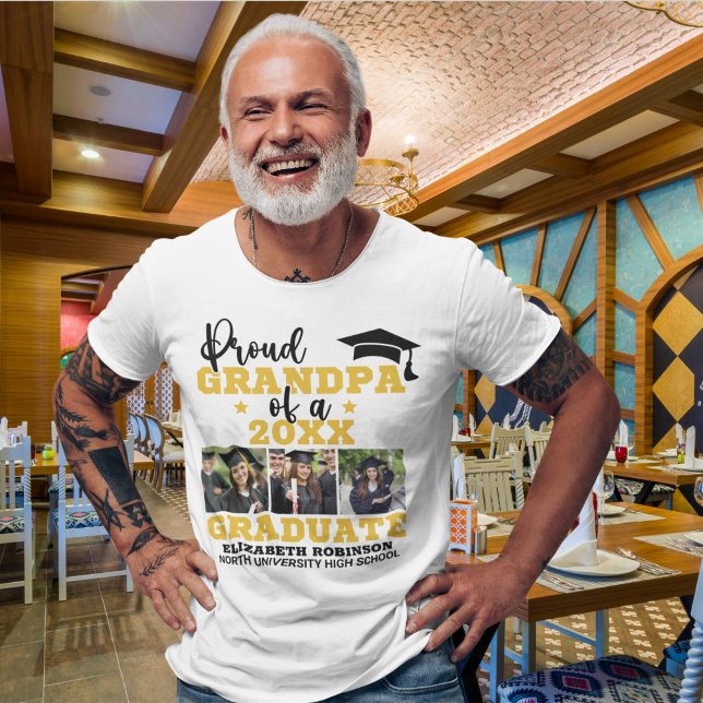 Camiseta Proud Grandpa of the Graduate Photo collage (Criador carregado)
