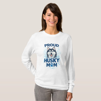 Camiseta Proud Husky Mom Siberian Husky Dog Mom 