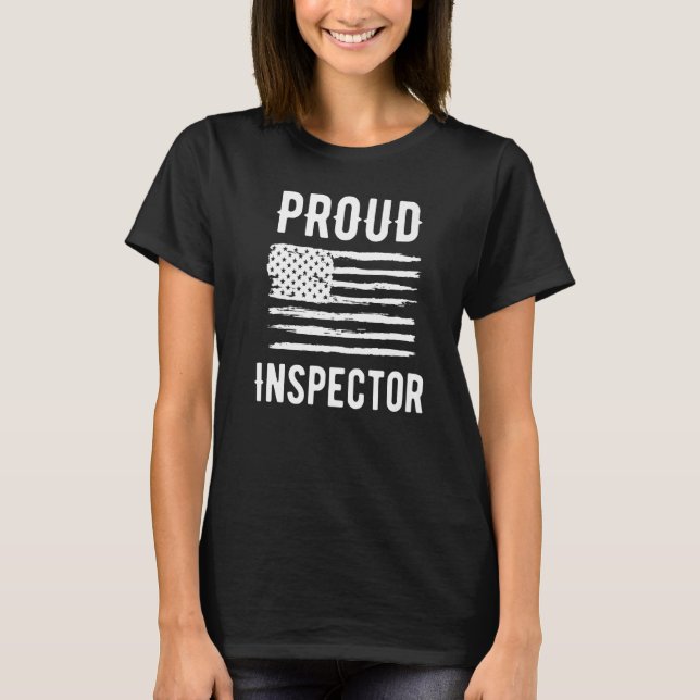Camiseta Proud Inspector Profession American Flag Premium (Frente)