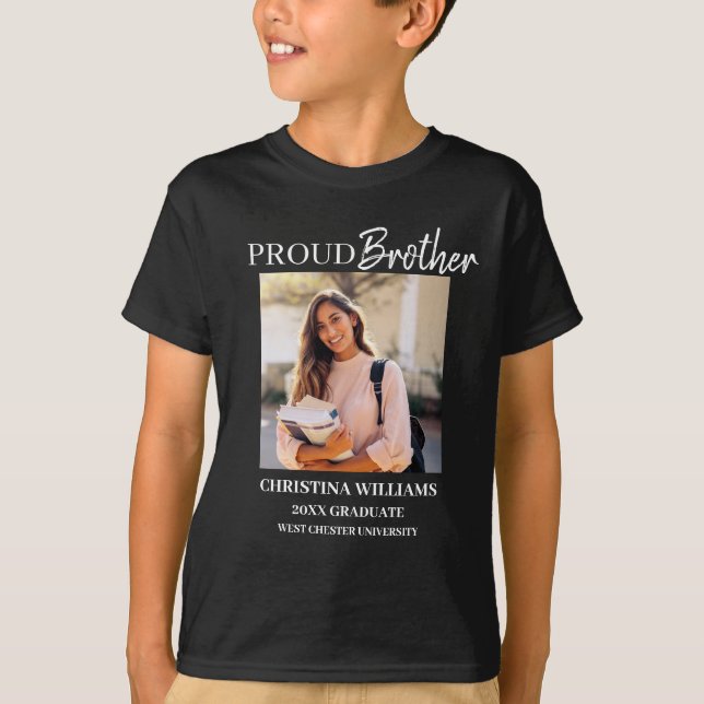 Camiseta Proud Irmão de 2025 Foto Personalizada do Formando (Frente)