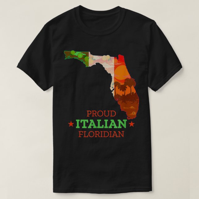 Camiseta Proud Italian Floridian  Florida Map and Italy Fla (Frente do Design)