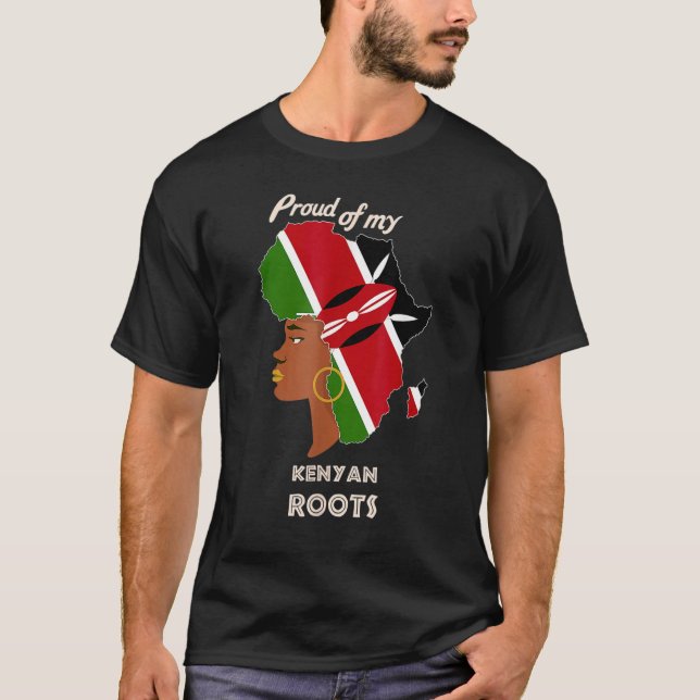 Camiseta Proud Kenyan Roots Black History Month Women's (Frente)