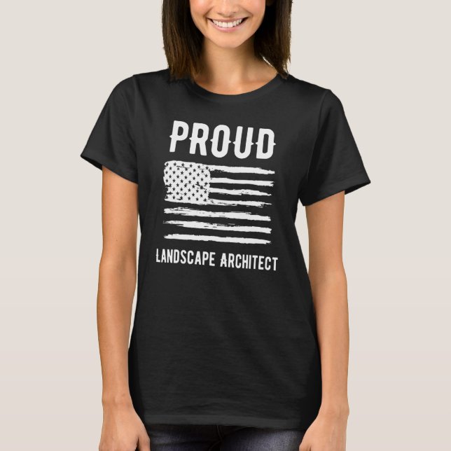 Camiseta Proud Landscape Architect Profession American Flag (Frente)