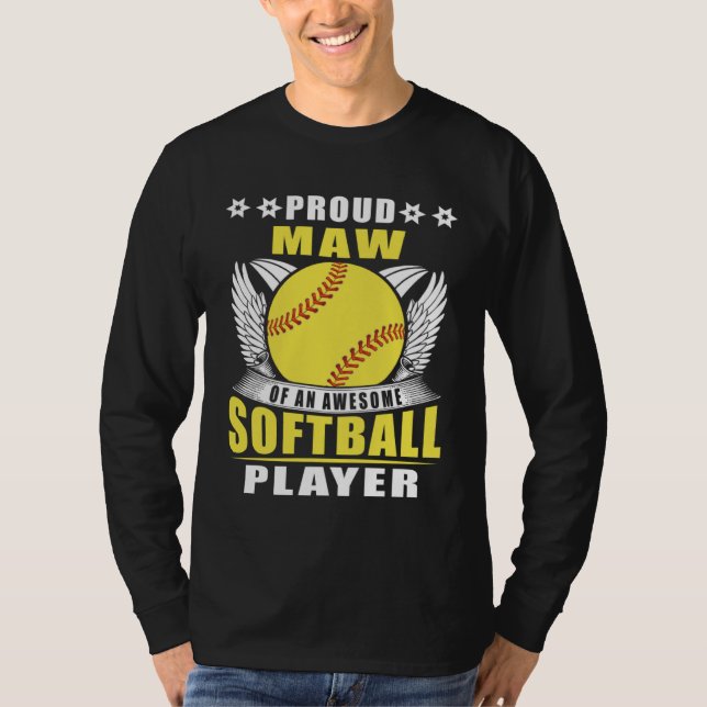 Camiseta Proud Maw Of An Awesome Softball Player Softball M (Frente)