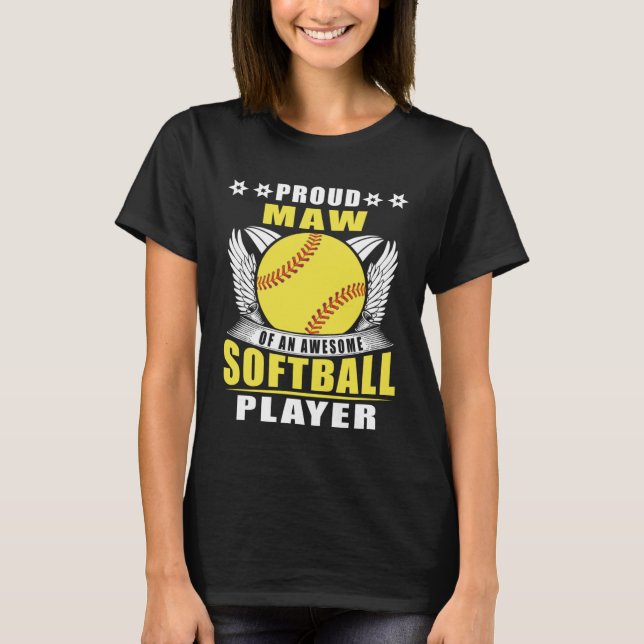 Camiseta Proud Maw Of An Awesome Softball Player Softball M (Frente)