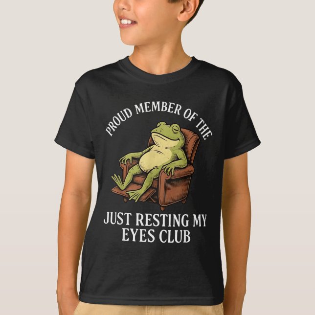 Camiseta Proud Member Of The Just Resting My Eyes Club Frog (Frente)