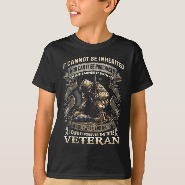 Camiseta Proud Military Veteran Patriotic American Flag It  (Frente)