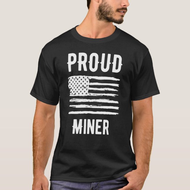 Camiseta Proud Miner Profession American Flag (Frente)