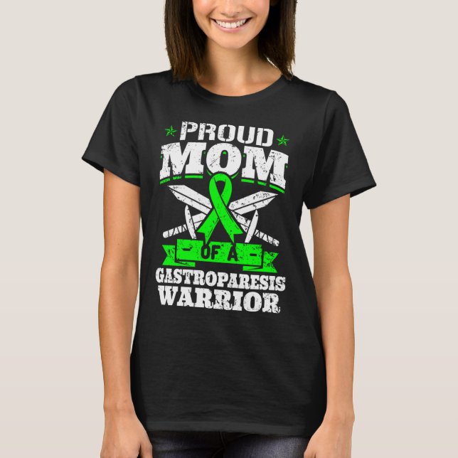 Camiseta Proud Mom Of A Gastroparesis Warrior Awareness Rib (Frente)