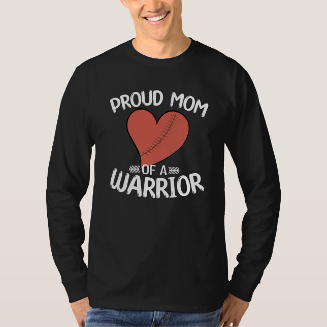 Camiseta Proud Mom of a Heart Warrior CHD Surgery CHD Aware (Frente)