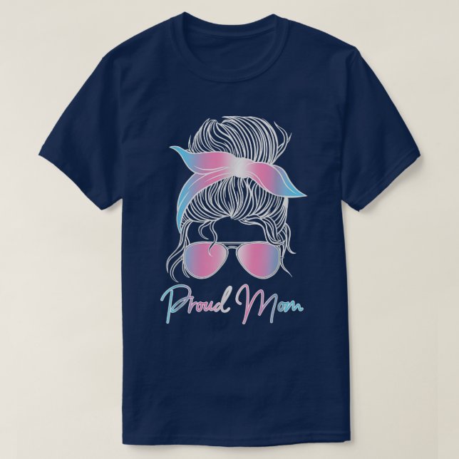 Camiseta Proud Mom of a Trans Kid Mother Day  (Frente do Design)