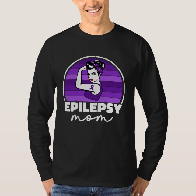Camiseta Proud Mom Of An Epilepsy Warrior Epilepsy Awarenes (Frente)